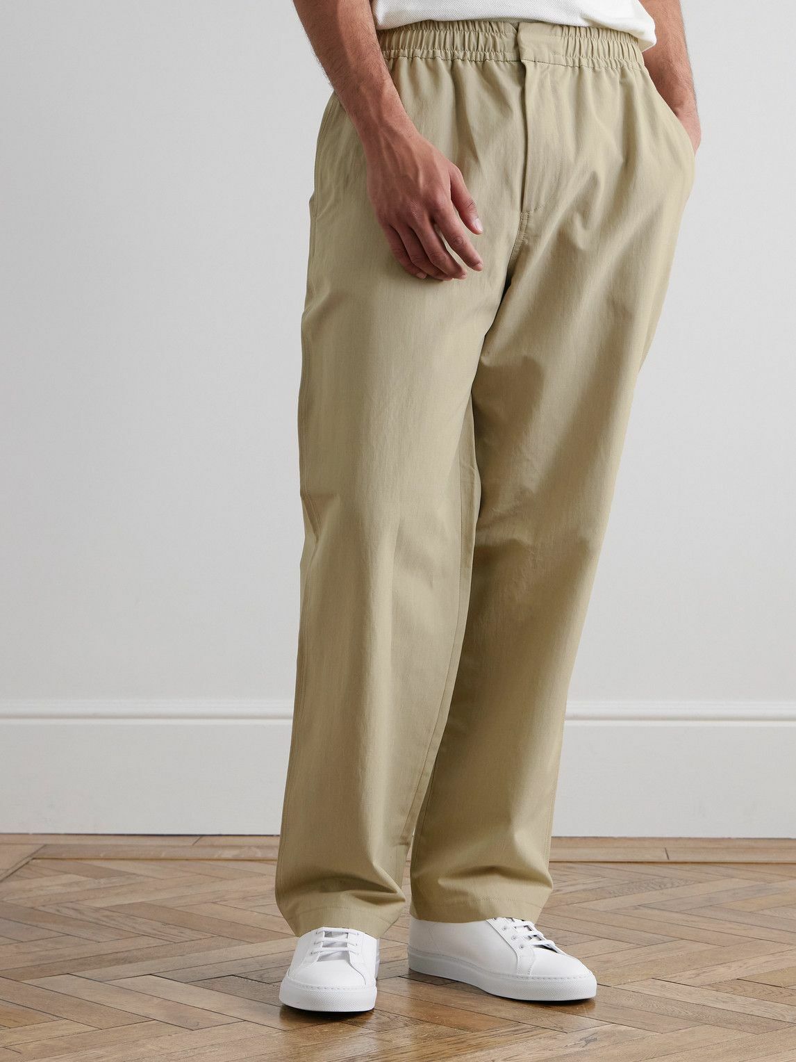 SSAM - Straight-Leg Cotton and Silk-Blend Trousers - Neutrals