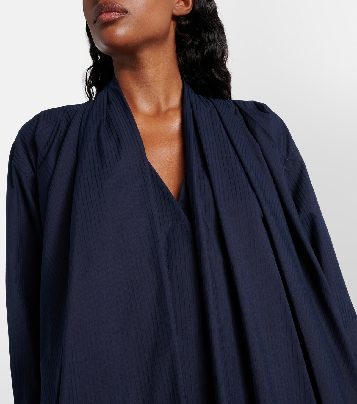 Loewe Draped cotton poplin minidress
