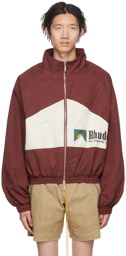 Rhude Burgundy & White Paneled Jacket