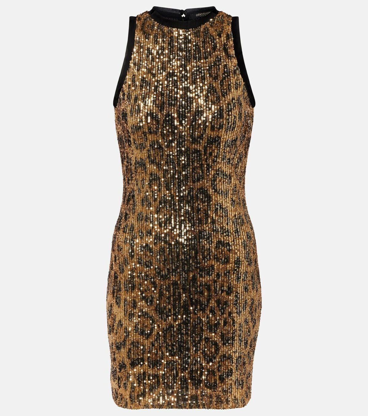 Roberto Cavalli Sequined leopard-print minidress