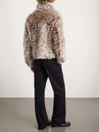 AMIRI - Leather-Trimmed Plush Jacket - Brown