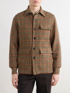 De Petrillo - Houndstooth Virgin Wool Overshirt - Brown