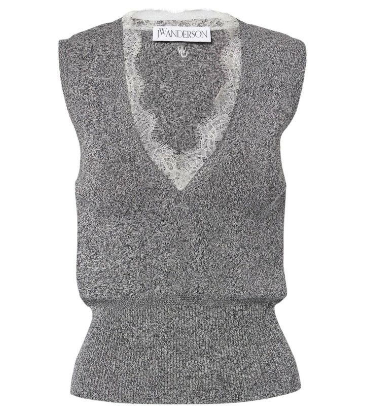Photo: JW Anderson Lace-trimmed cotton-blend sweater vest