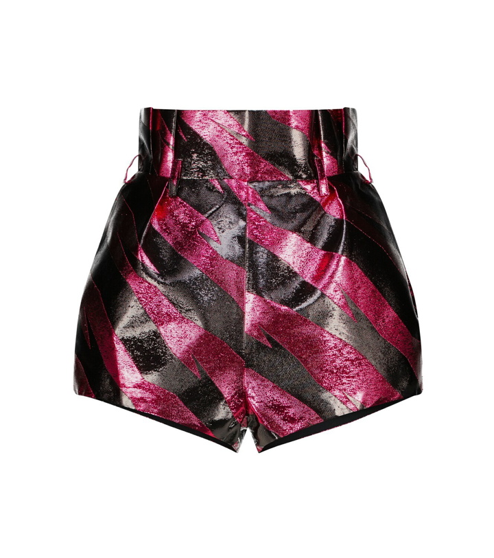 Photo: Alexandre Vauthier - Striped metallic high-rise shorts