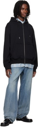 WOOYOUNGMI Black Back Logo Zip-Up Hoodie