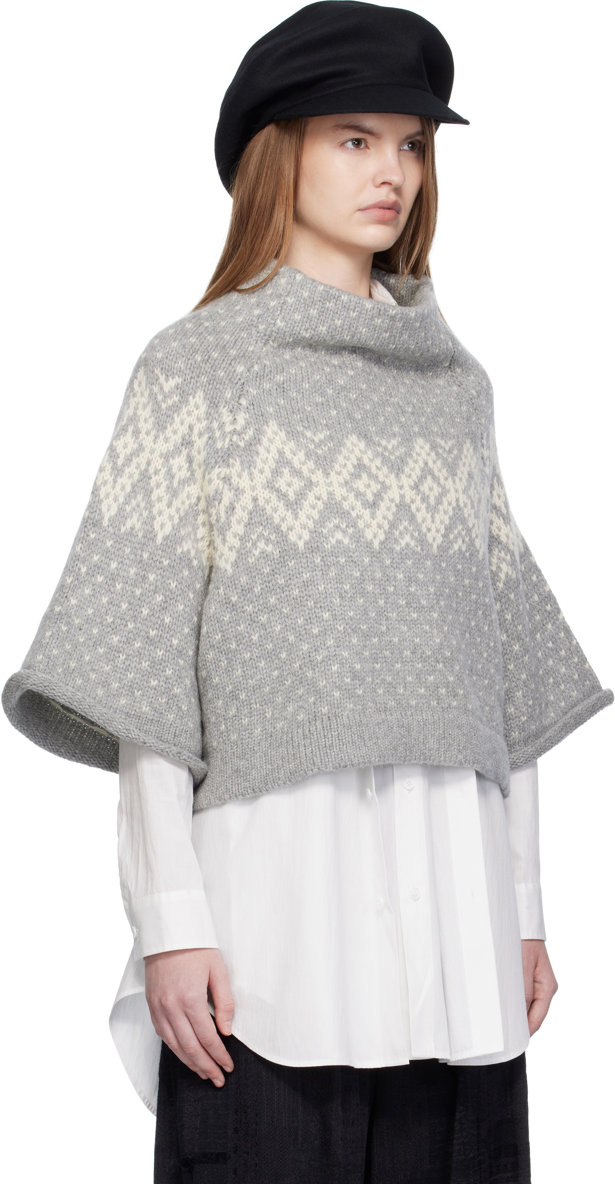 Y's Gray Raglan Sleeve Sweater