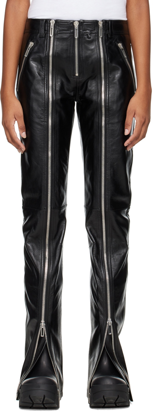 0320 032c Black Spoil Zip Leather Trousers 032c