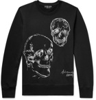 Alexander McQueen - Embroidered Loopback Cotton-Jersey Sweatshirt - Men - Black