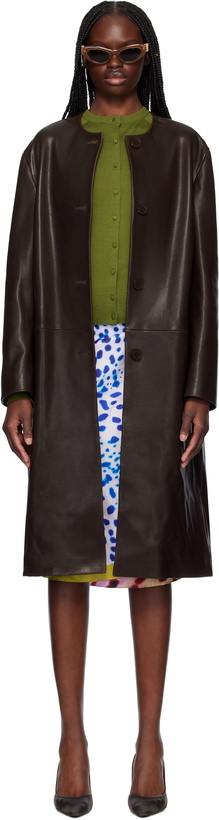 Photo: Nour Hammour Brown Audrey Leather Jacket
