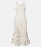 Leo Lin Floral-appliqué midi dress