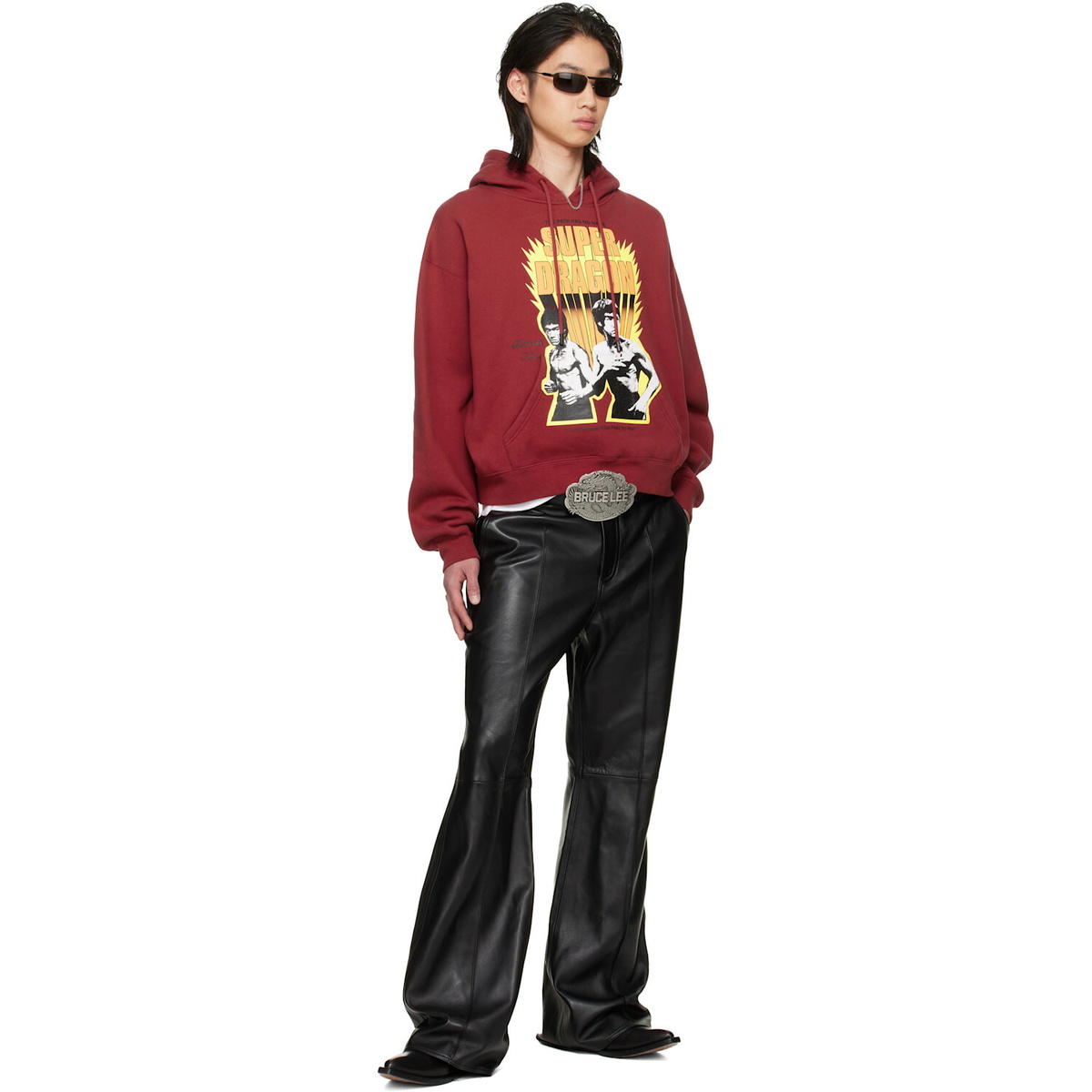 LU'U DAN BRUCE LEE x LỰU ĐẠN Red Heavy Weight Gym Hoodie