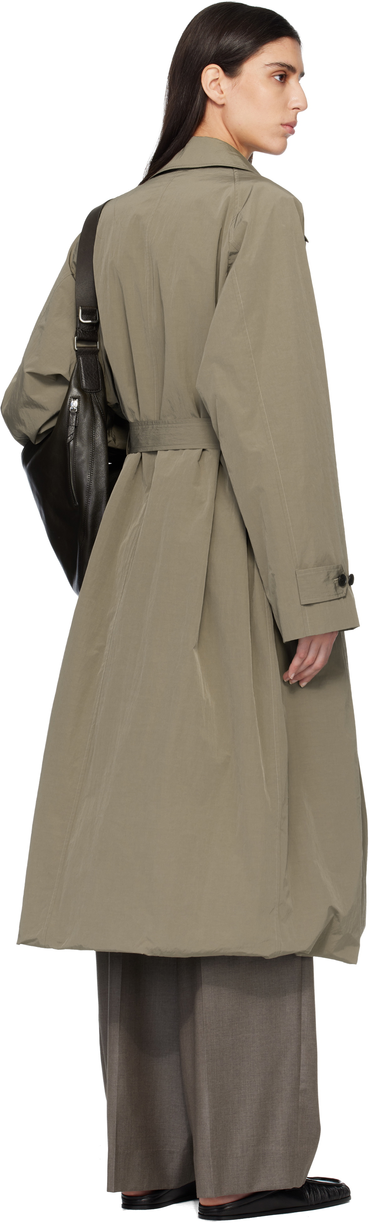 ssstein Beige Oversized Layered Combination Trench Coat