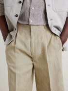 Slowear - Straight-Leg Pleated Linen Shorts - Neutrals
