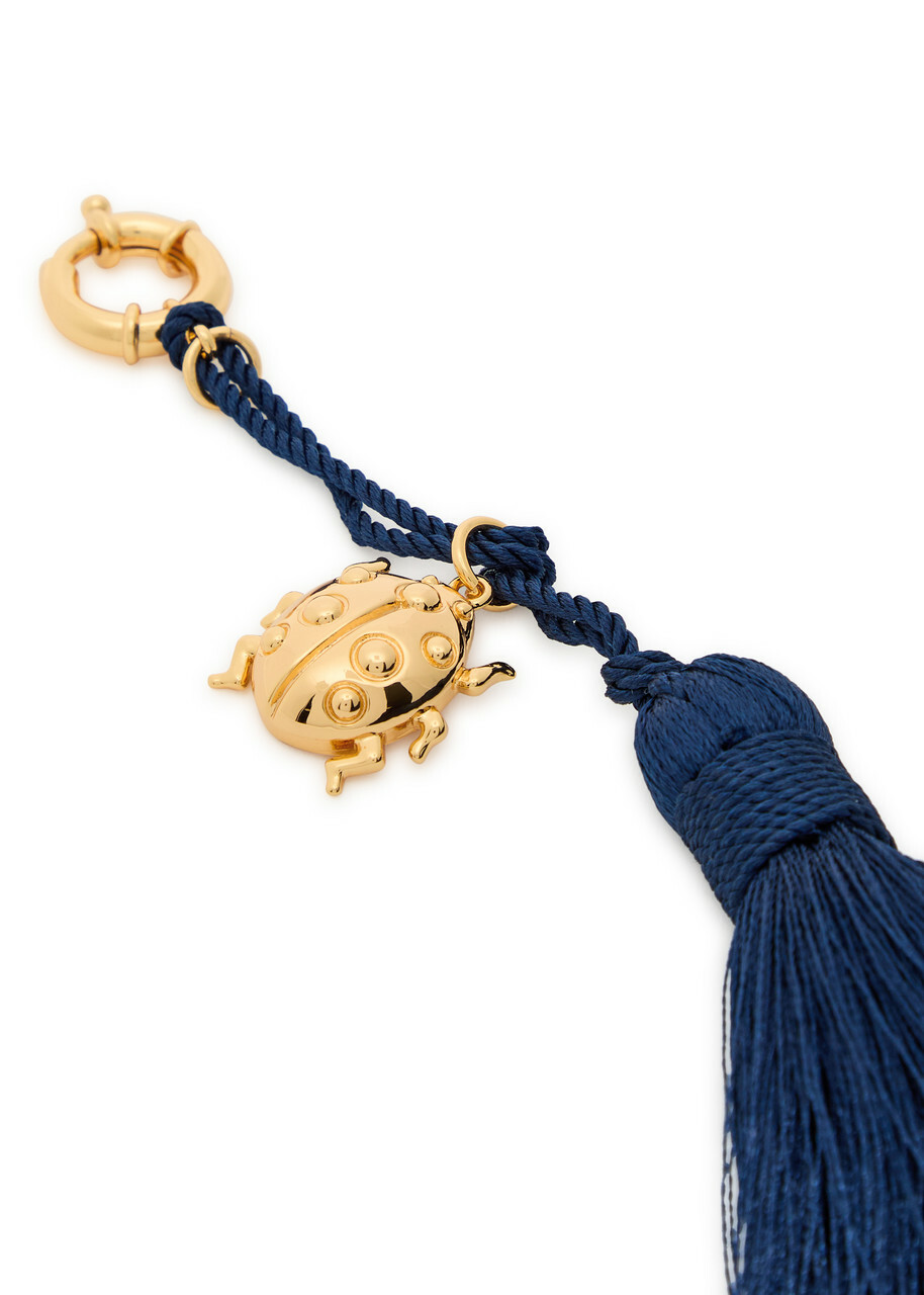 Timeless Pearly Tassel 24kt Gold-plated Keyring - Blue - One Size