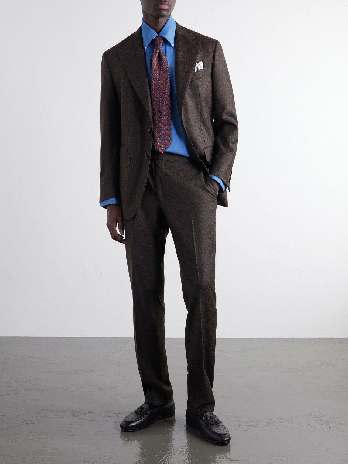 Thom Sweeney - Wool-Blend Flannel Suit Jacket - Brown