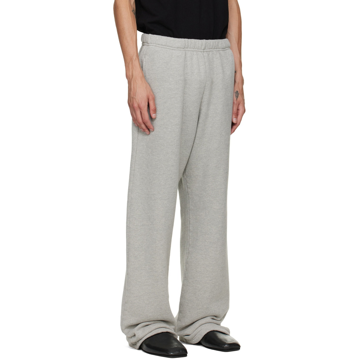 Les Tien Gray Heavyweight Puddle Sweatpants