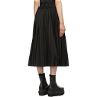 Sacai Black Poplin Pleated Skirt