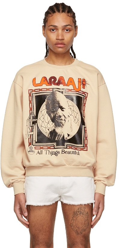 Photo: Online Ceramics Beige Laraaji Edition All Things Beautiful Sweatshirt