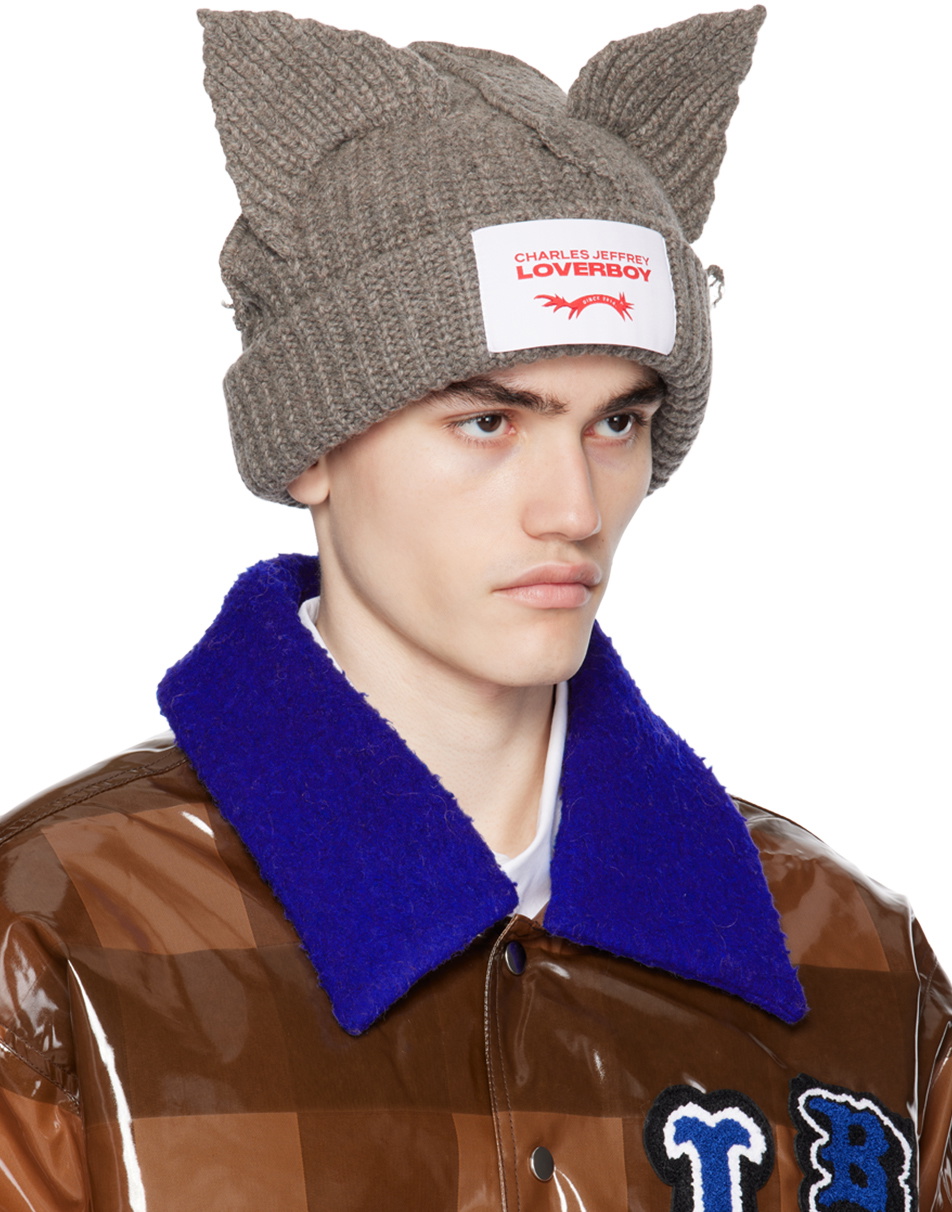 Charles Jeffrey LOVERBOY SSENSE Exclusive Gray Chunky Ears Beanie 