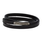 Saint Laurent Black Narrow Multi-Wrap ID Bracelet