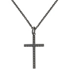 Givenchy Black Long Thin Cross Necklace