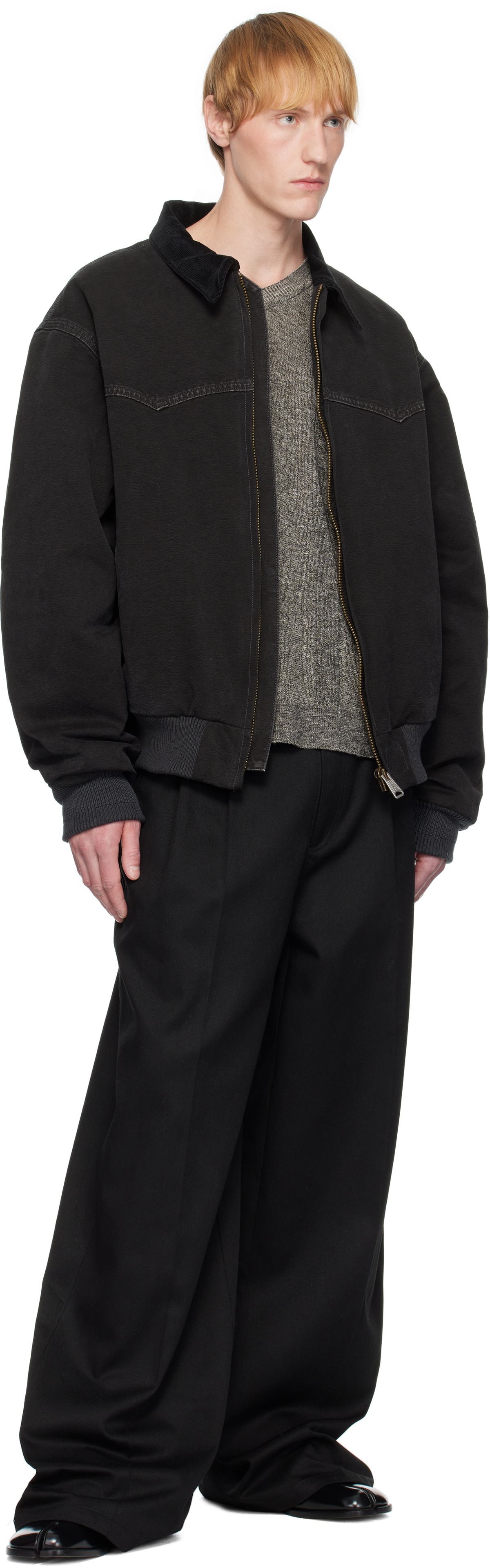 【関税込み】Maison Margiela ブラック Yoke Caban ジャケット Maison Margiela Black Yoke Caban Bomber Jacket Maison Margiela