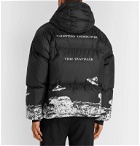Undercover - Valentino Slim-Fit Printed Quilted Shell Hooded Down Jacket - Black