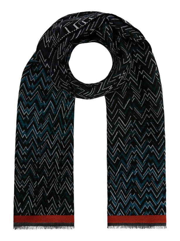 Photo: Missoni - Wool zig zag scarf with contrast trim, Men, Multicoloured