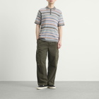 thisisneverthat Men's Striped Knit Polo in Pink Grey