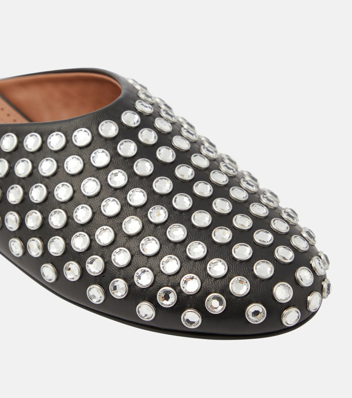 Alaïa Crystal-embellished leather mules ALAÏA