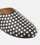 Alaïa Crystal-embellished leather mules
