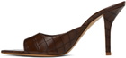 GIABORGHINI Brown Perni 04 Croc Heeled Sandals