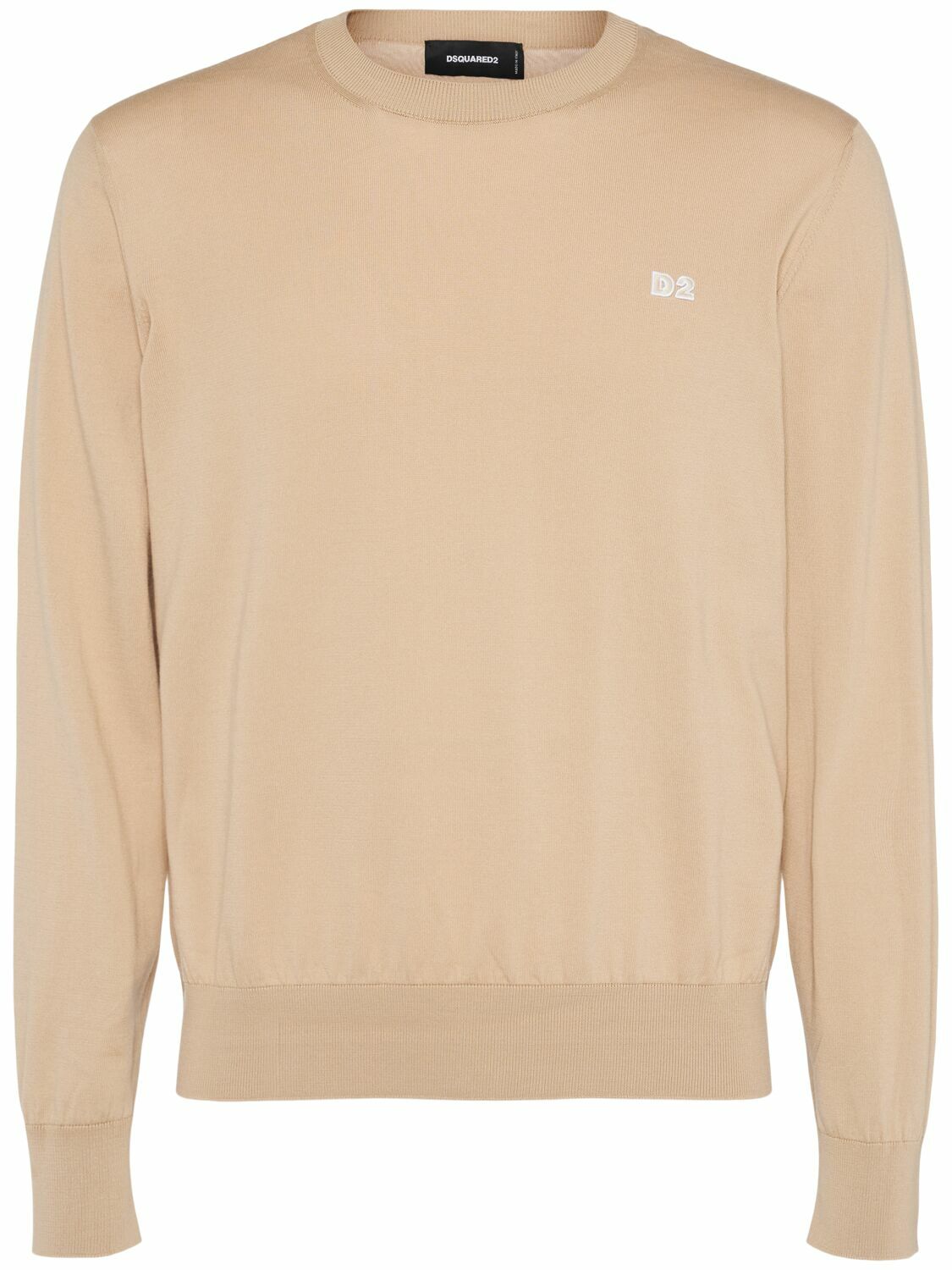 Dsquared² Red Cotton Printed Crew Neck Long Sleeve Sweater main image 1