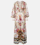 Camilla Floral silk satin maxi dress