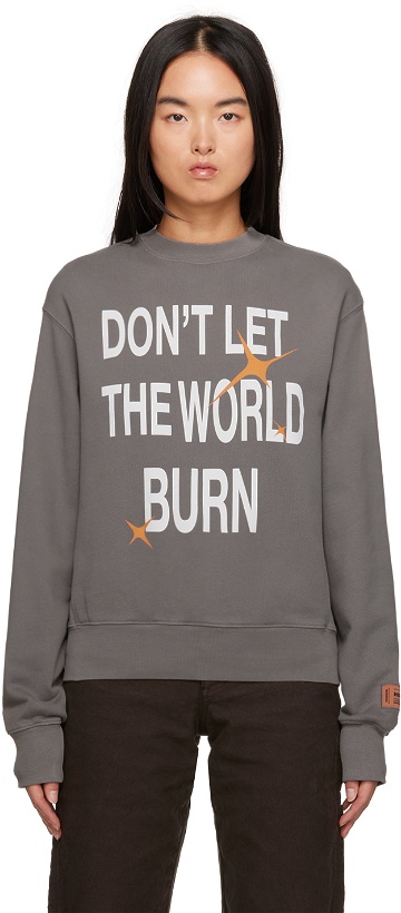 Photo: Heron Preston Gray Burn Sweatshirt