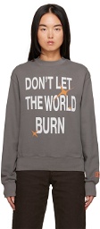 Heron Preston Gray Burn Sweatshirt