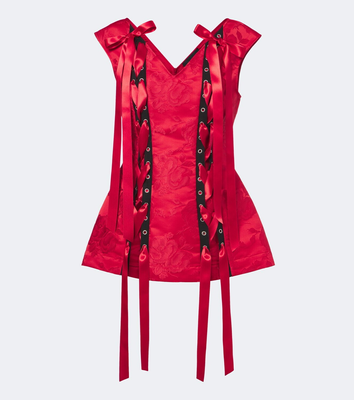 Simone Rocha Bow-detail floral brocade top