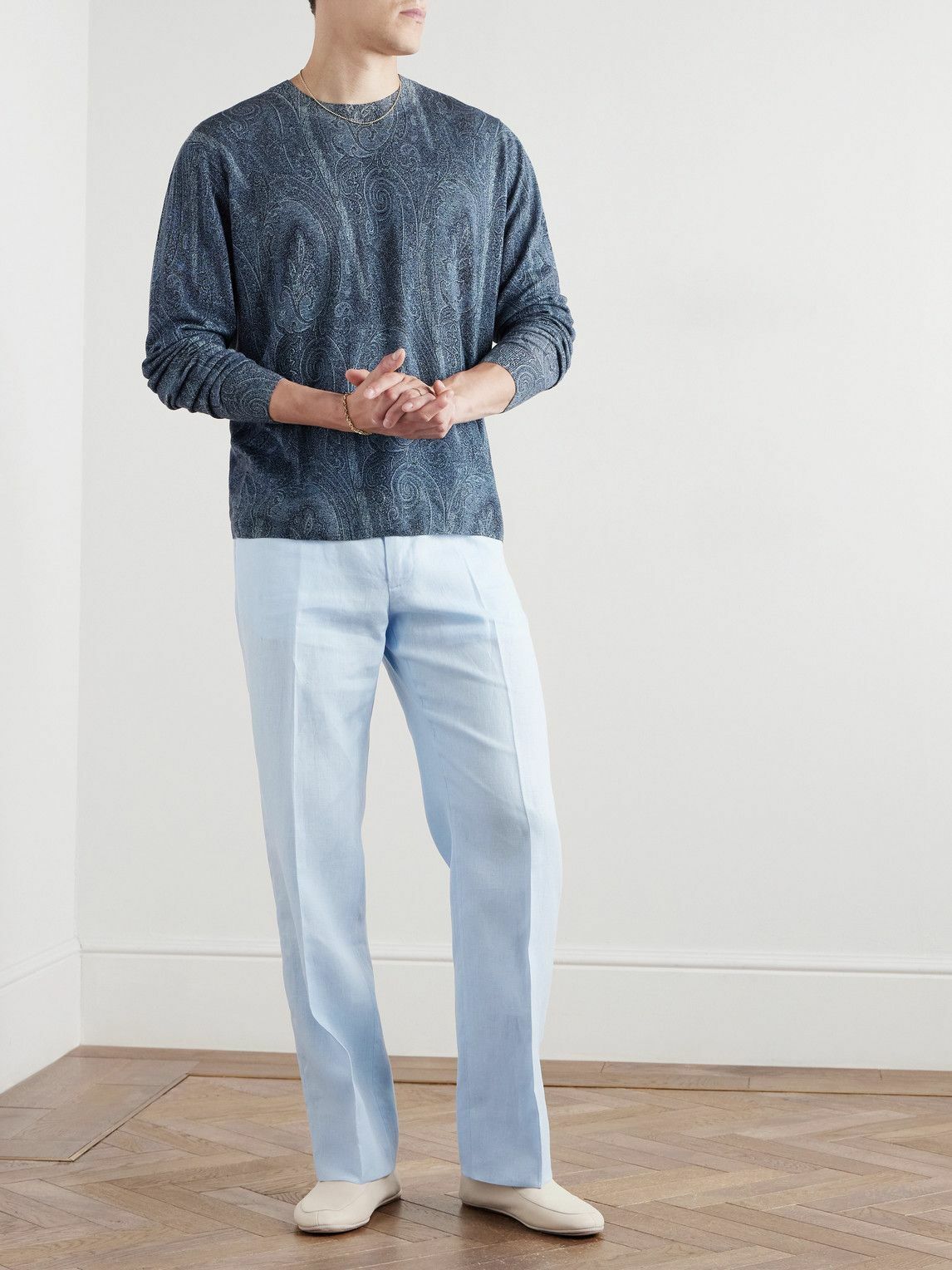麻*ん様 美品　エトロ　ETRO カシミヤ100 ニット　セーター　ペイズリー ETRO - 美品 エトロ ETRO ニット セーター ハイネック ペイズリー