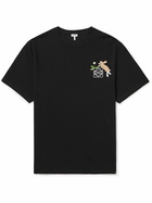 LOEWE - Suna Fujita Logo-Embroidered Cotton-Jersey T-Shirt - Black