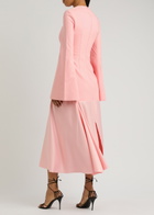 Solace London Gaia Satin and Crepe Midi Dress Light Pink