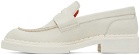 Santoni Off-White Leather Loafers