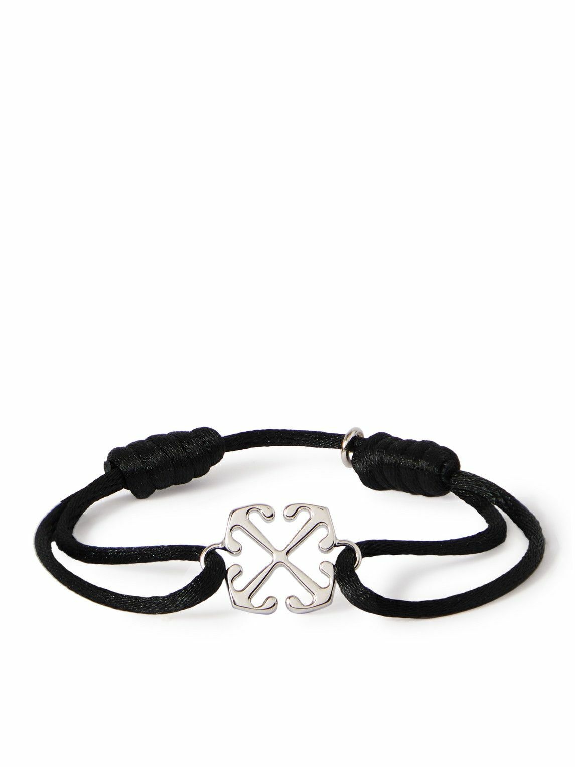 Off-White Arrow Silver-Tone and Cord Bracelet - Men - Black Jewelry