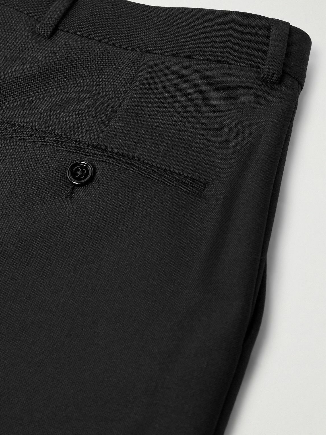 CELINE - Keith Slim-Fit Pleated Wool and Mohair-Blend Twill Trousers - Black