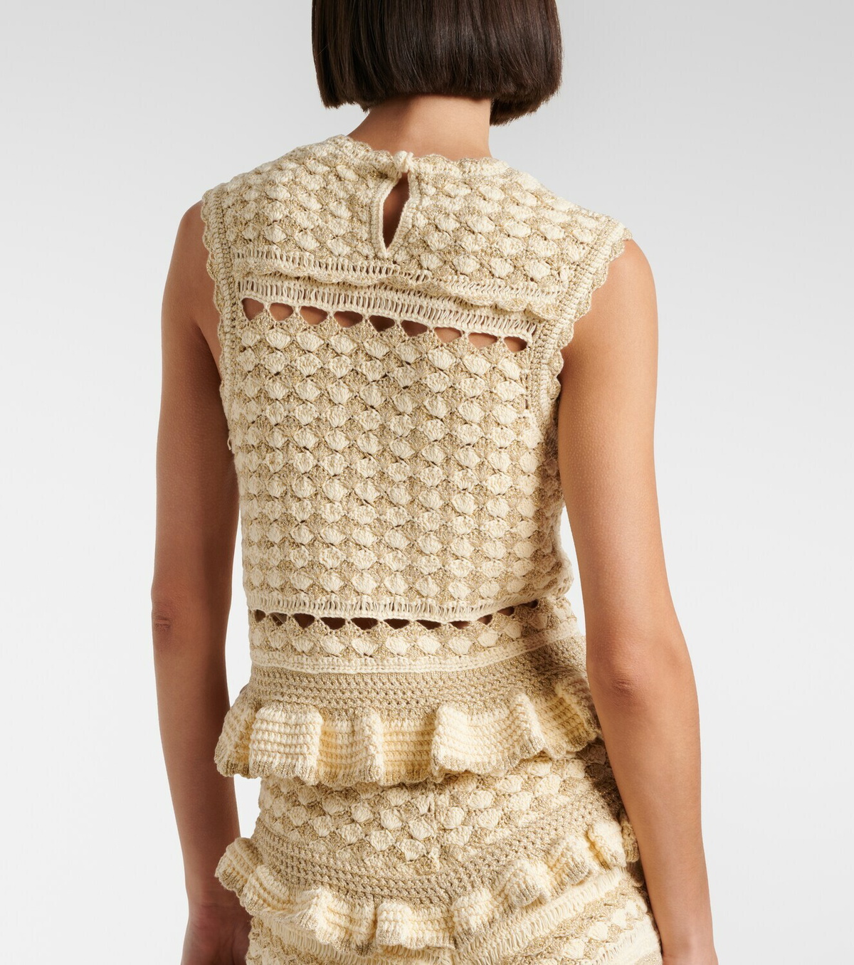 Zimmermann Wanderlust lamé crochet tank top