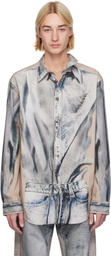 Y/Project Beige & Blue Trompe L'oeil Shirt