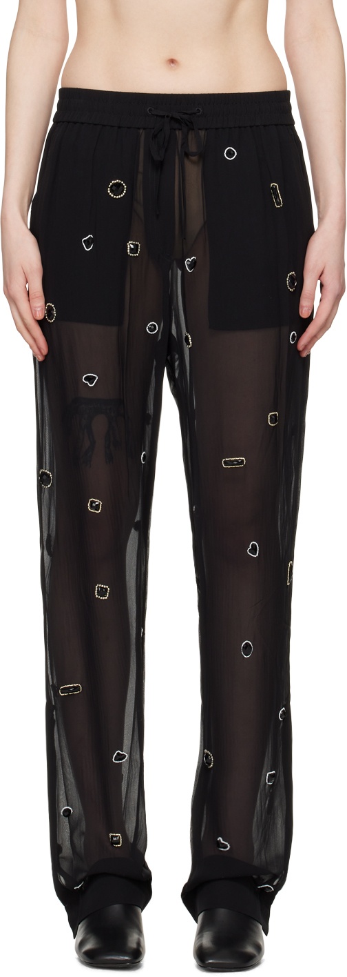 Photo: 3.1 Phillip Lim Black Halo Embroidered Trousers
