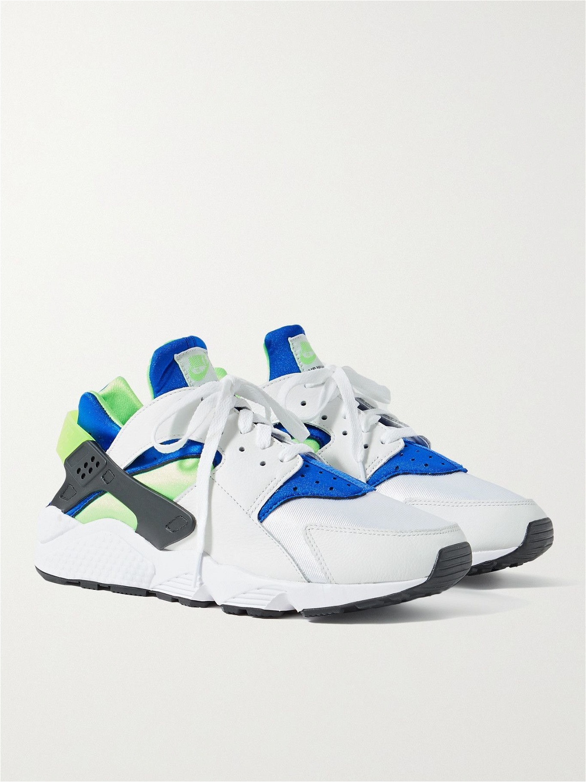 Air Huarache Leather and Rubber-Trimmed Neoprene Sneakers