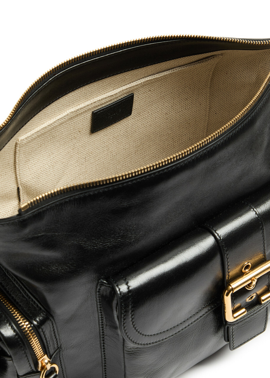 Chloe Large Glossed Leather Camera bag - Black - One Size Chloe