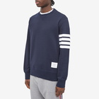 Thom Browne Men's Engineered Stripe Crew Sweat in Navy