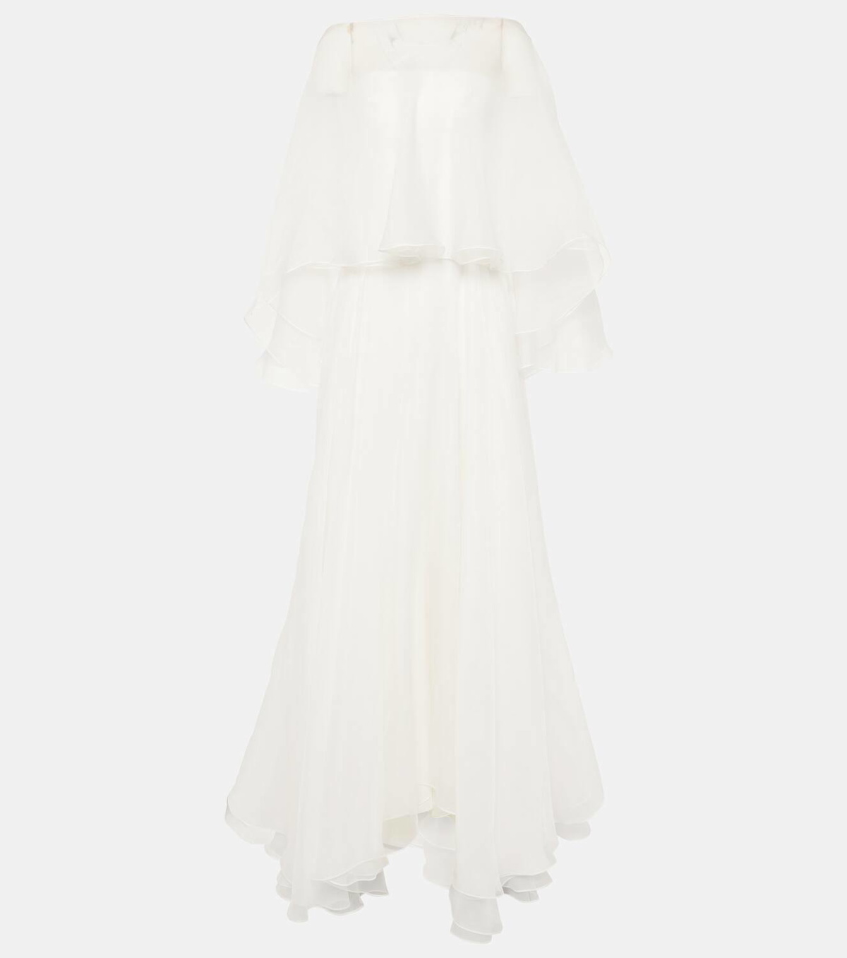 Maticevski Bridal Dhalia caped silk gown